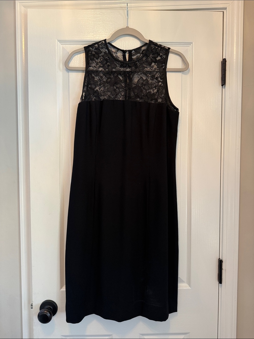 Jones New York Black Lace Yoke Sleeveless Dress